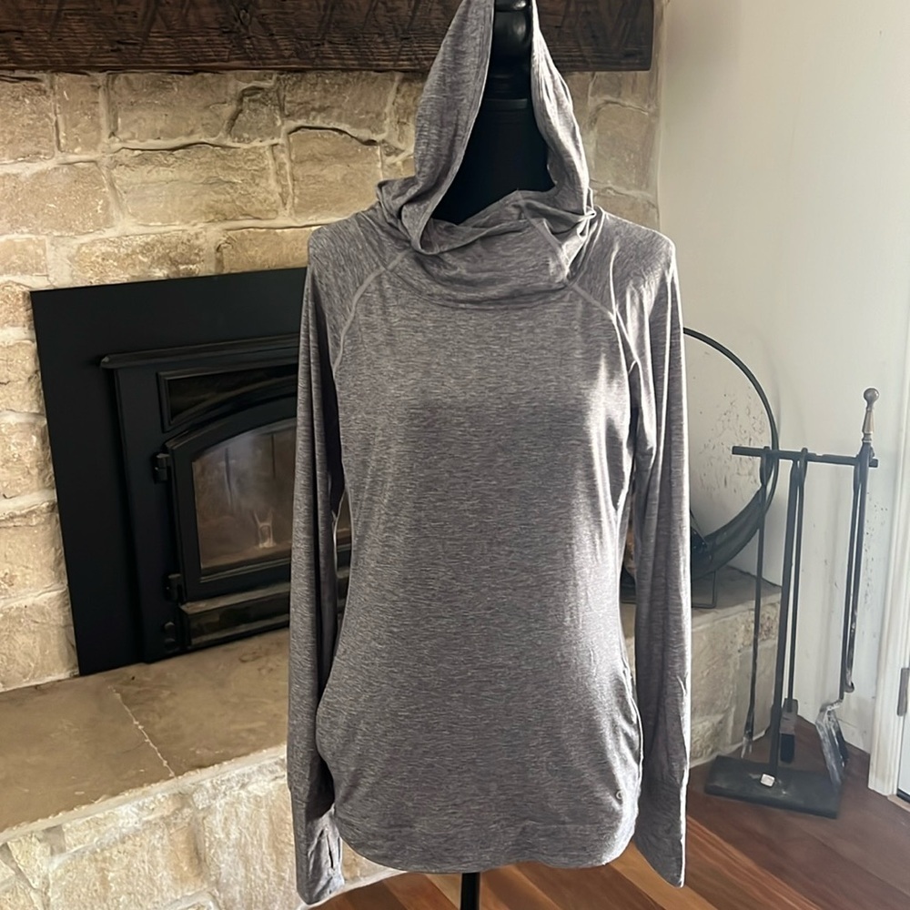 Gap Fit‎ gray lightweight hooded tunic sz M medium
